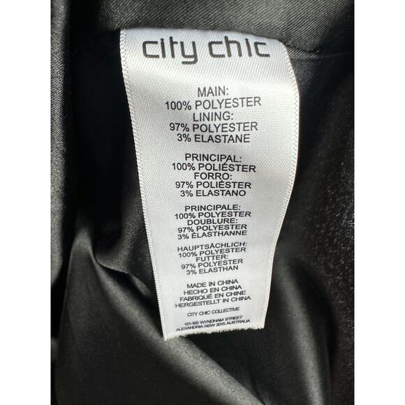 City Chic Entwine Ruched Cold Shoulder Tulip Midi Dress Black Plus Size L 20 - Picture 13 of 14